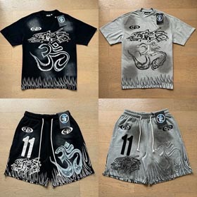 Hell Star Retro Old Fashion kurzärmelige Shorts Anzug-1636  