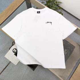 STU rosa Kristall Buchstaben Druck Rundhals Kurzarm T-Shirt(39 Styles)-1874  