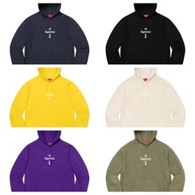 Supreme gestickte Paar lässige Kreuz lose Unisex Sweatshirt mit Kapuze-2132  
