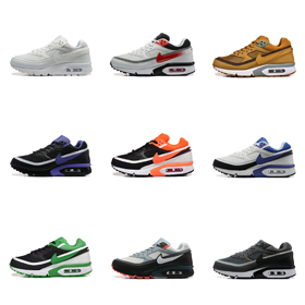 Nike Air Max BW Weiß Violett Trend Stoff Leder Low-Top Laufschuhe-2665  