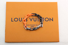 Louis Vuitton LV Silber, Orange und schwarz dreifarbige Spleiß gehärtet Bambus Armband-3629  