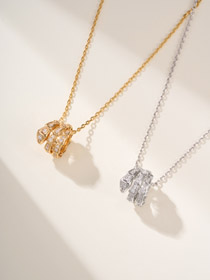 Bulgari Schlange Knochen Voll Diamant Halskette-3795  