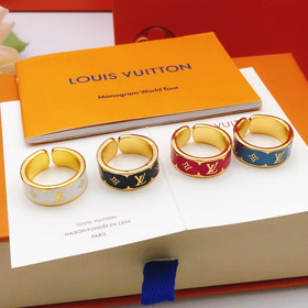Louis Vuitton LV rotes Öl Tropfen Buchstabe Blume Ring-3875  