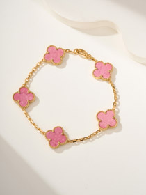 Van Cleef & Arpels Rose Quarz Blume Armband-3922  