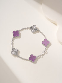 Van Cleef & Arpels violette Blumen Muster Armband-3930  