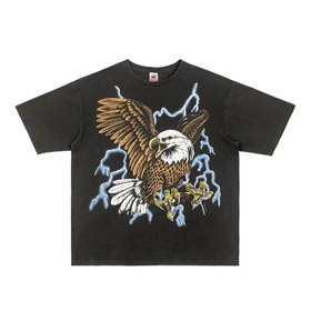 Pantera gedrucktes kurzärmeliges Crew-Hals Baumwolle T-Shirt (2 Styles)-2771  