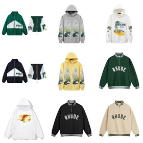 RHUDE neue Liebe Kokosbaum Strand Hoodie beliebter Pullover-4413  